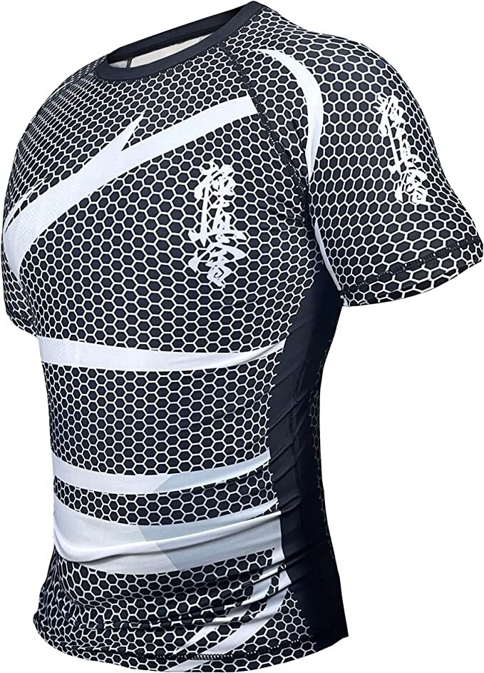 Men’s Rash Guard Short Sleeve Crewneck Shirt Swimwear Surf & Sports