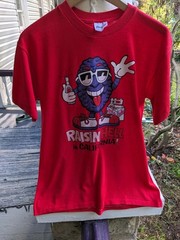 VINTAGE 80s California Raisin Style Raisin Hell In California T-shirt Large Red
