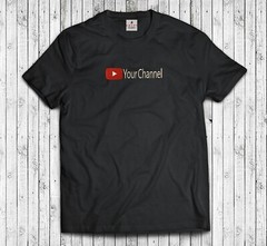 YouTube Embroidered Your Channel Custom T-Shirt Embroidery Youtuber Streamer
