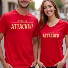 Legally Attached Tshirt Modern Wedding & Engagement Tshirt Minimalist Couple