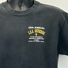 Vintage 90s COG T-28 Warbird Fly In T Shirt Carson City USAF Black Tee L Large