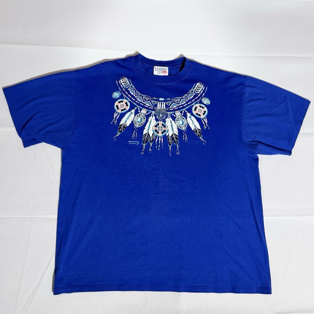 Morning Sun-Jerzees VTG Tee, Graphic, USA, 100% Combed Cotton, Blue, F/M, XL