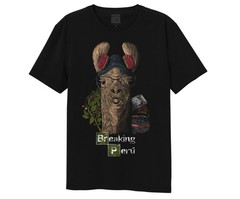 Breaking Peru Shirt Mens Black Llama Alpaca Funny Parody Republica 1821 TV XL