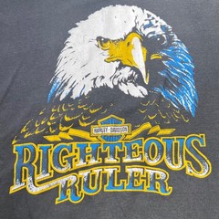 VTG Harley Davidson Righteous Ruler Eagle Graphic T-Shirt Large Single Stitch 3D