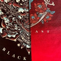 Affliction Black Label Men/Unisex Skull Graphic T-Shirt Black/Red Crew Neck XL