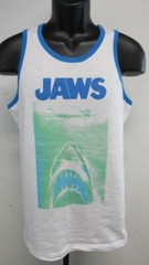 New Jaws Licensed Mens Size S Small White Tank Top Shirt