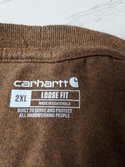 Carhartt Mens 2XL T-Shirt Short Sleeve Brown Big Tall