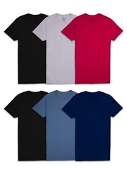 6 Pack Mens Eversoft 100%Cotton Stay Tucked Tag-free Crew T-Shirt Large May Vary