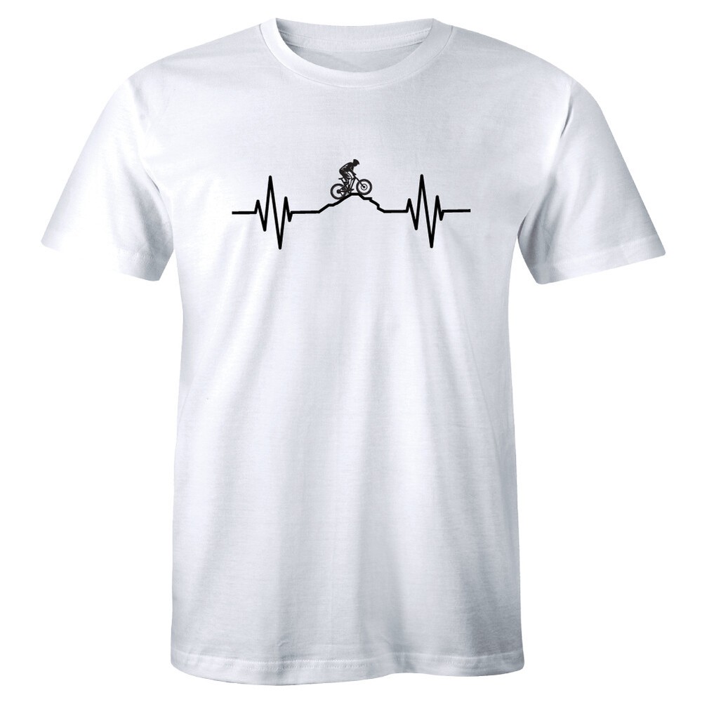 Bike Heartbeat Pulse Shirt Mountain Cycling Bicycle Ride Exercise Men’s T-shirt