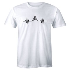Bike Heartbeat Pulse Shirt Mountain Cycling Bicycle Ride Exercise Men’s T-shirt