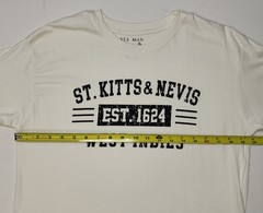 Sea Man ST. KITTS & NEVIS WEST INDIES White T-shirt Size M Combed Cotton