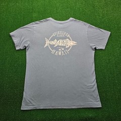 Quiksilver Tshirt Mens XL Blue Aloha Hawaii Fish Print Beach Casual Surfer