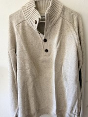 Goodfellow & Co Men’s Shawl Collar Button Sweater XXL Beige Knit Pullover