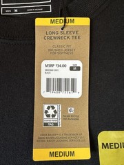 EDDIE BAUER Men’s Black Medium Soft Lightweight Long Sleeve Crewneck T-Shirt