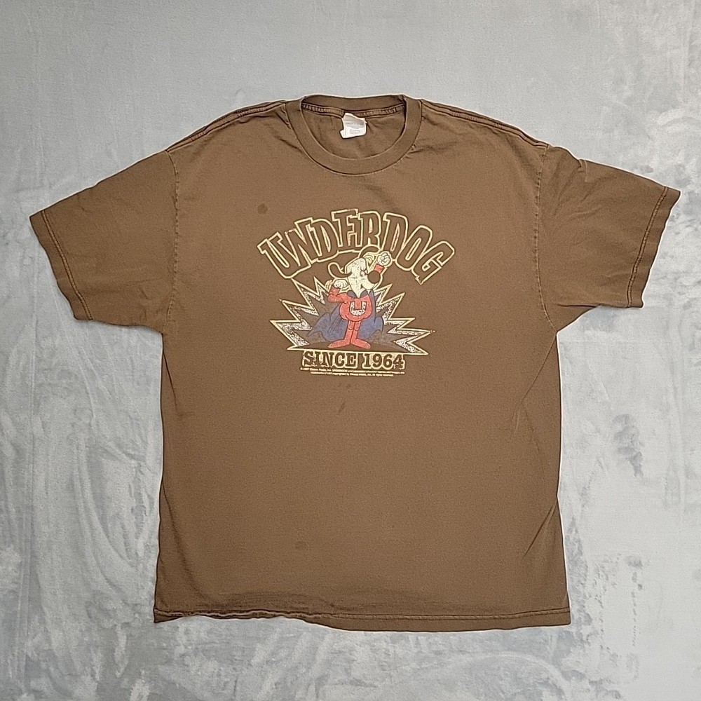 Underdog Shirt Mens XL Brown American Apparel Since 1964 Retro Cartoon TV Y2K