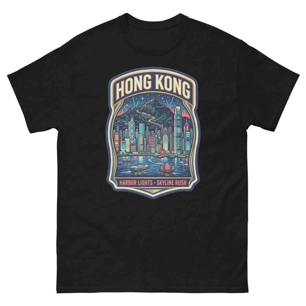 Hong Kong Harbor Skyline Graphic T-Shirt Unisex Travel Tee