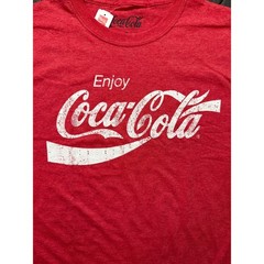 Coca-Cola Mens Graphic T-Shirt Red Heather Distressed Logo 20321 Size Medium NEW