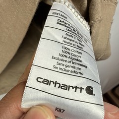 Carhartt T-Shirt Men’s 2XL Original Fit Beige Short Sleeve Pocket Tee