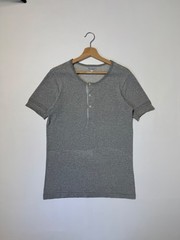 Merz b. Schwanen Men’s Gray Short Sleeve Henley T-Shirt Size 5 M 100% Cotton