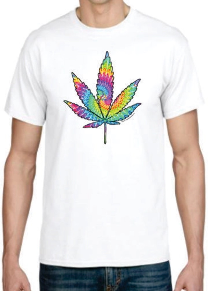 Adult DryBlend® T-Shirt – ( TIE DYED LEAF – PRIDE / WEED / 420)
