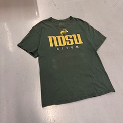 Russell Athletic NDSU Bison Mens Large Green Short Sleeve Graphic T-Shirt NCAA