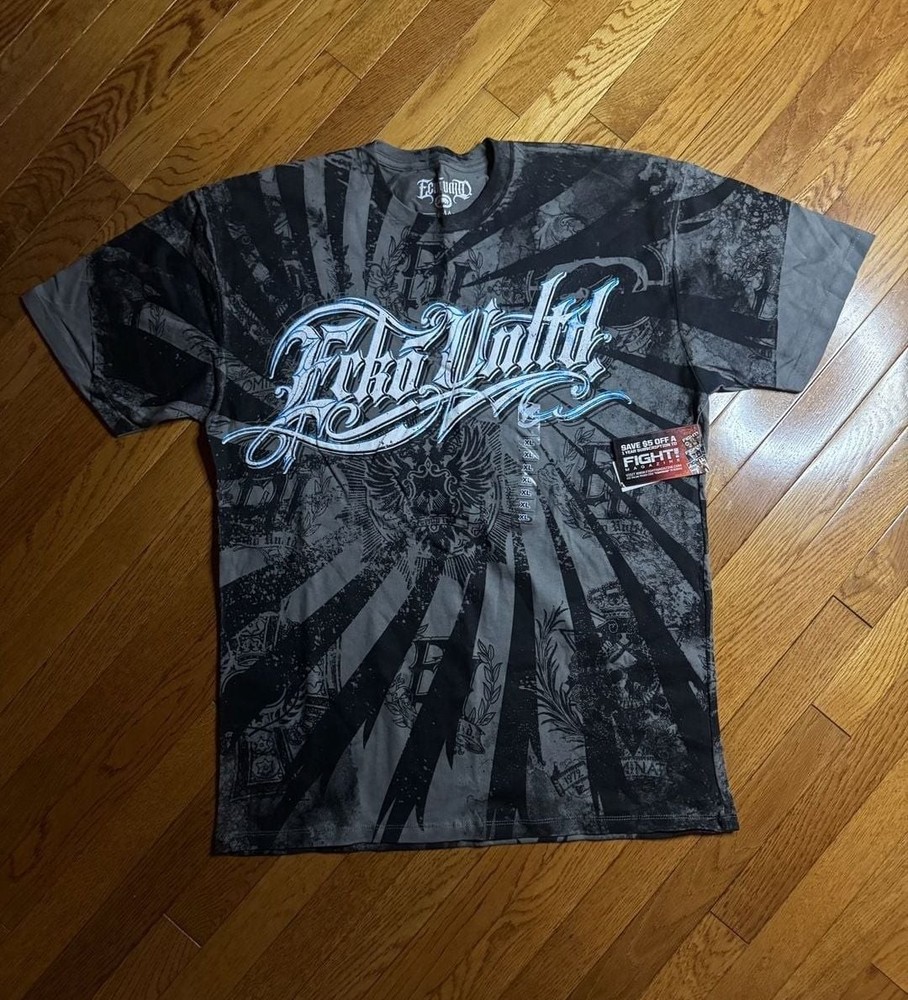 Ecko Unltd MMA Graphic Print T-Shirt Grunge Y2KDeadstock With Tags Size XL