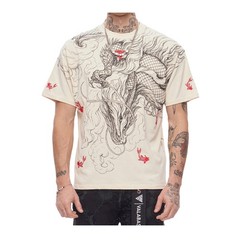 Valabasas Crew Neck T-Shirt Mythic Flow Mens Beige VLBS-VT1-1098
