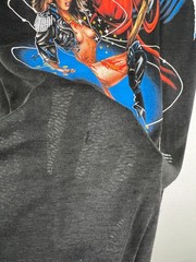 Vintage 80’s 3D Emblem Graphic Biker Reaper Sexy Tee Shirt Black Mens Rare Sz XL