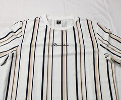 Shein Women’s Manfinity LEGND Letter Graphic Striped Tee EG7 Multicolor Medium