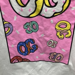 Fresh Laundry Donut OG Hooded T‑Shirt Men’s M White Pink Blue Cotton Blend 18×28