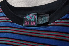 Vintage 90s Santana Striped Pocket T-Shirt Men’s L Acrylic Grunge Skater Surfer
