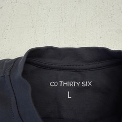 CO THIRTY SIX Shirt Mens L Black Solid Stretch Tee Tagless Crewneck Jersey