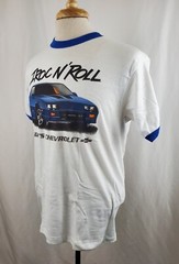 Vintage 80s Chevy Camaro IROC T-Shirt Large Ringer 50/50 Two Sided Deadstock, GM