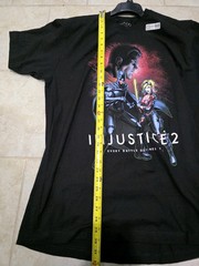 Loot Crate Exclusive Injustice 2 Black 100% Cotton Short Sleeve Shirt Size XL