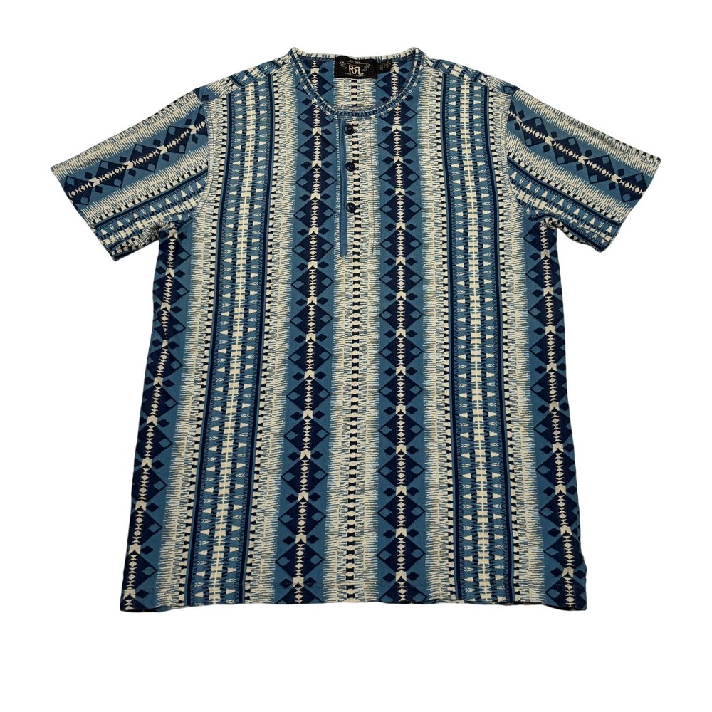RRL Double RL Ralph Lauren Jacquard Knit Jersey Henley Shirt Men’s M Western
