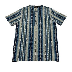 RRL Double RL Ralph Lauren Jacquard Knit Jersey Henley Shirt Men’s M Western