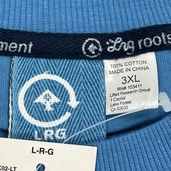 LRG Dead Serious Shirt Mens 3XL Blue Skeleton Lifted Research Group Kanye Glow