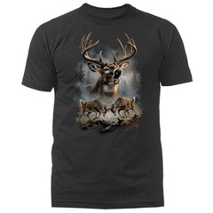 Buck Rutting Scene Fighting Deer Whitetail Deer Hunting Wilderness T-shirt
