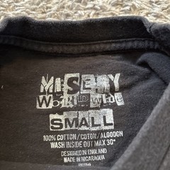 Misery World Wide Tee T Flames Shirt Men’s Size Small S Long Sleeve Black Skulls
