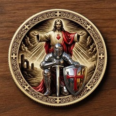 A Man of Faith-A Warrior of Christ Commemorative Coin,Jesus Challenge Coins OY