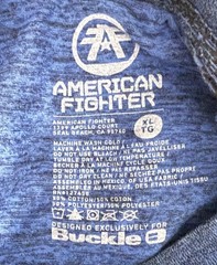 American Fighter Tshirt Mens Sz XL Blue Short Sleeve MMA Athletic Graphic Tee