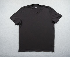 Quince Shirt Mens Medium Black Vneck Tee Short Sleeve Preppy Casual Adult