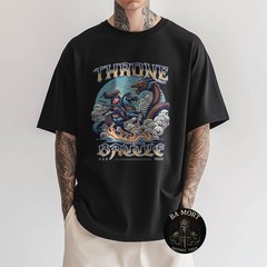 Throne Battle Samurai Dragon Japanese Art T-Shirt