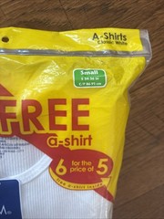 New NIP Vtg 6 White Small S 34-36 Inch A-Shirt Tanks Fruit Of The Loom 2012