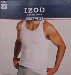 3 GENUINE IZOD MENS 2XL 3XL 4XL COTTON BLEND WHITE TANK TOP SHIRTS UNDERSHIRTS