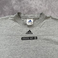 Vintage Adidas Athletic Dept Shirt Mens S Gray Logo Soccer Y2K