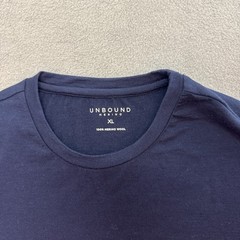 Unbound Merino Wool Shirt XL Men’s Long Sleeve Crew Navy Blue Comfort