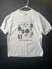Vintage 1990s Single Stitch Hanes Heavyweight White T-Shirt Mens L Made in USA