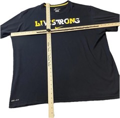 Nike LIVESTRONG T Shirt Mens 2XL Black Lance Armstrong Foundation Tee Cycling