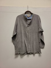 RedHead Men’s XL Grey Waffle Knit Henley Long Sleeve Shirt 100% Cotton Casual